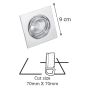 InLight Χωνευτό σποτ από χρυσό μέταλλο 1XGU10 D:9cm 43278-Χρυσό